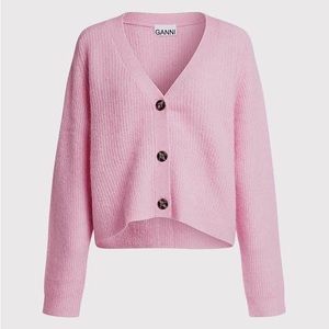 GANNI soft wool knit long sleeve button front wool cardigan women’s medium
